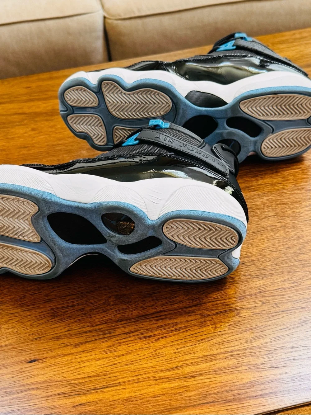Air Jordan 6 Rings Anthracite University Blue Black Men’s Size 9 322992-041